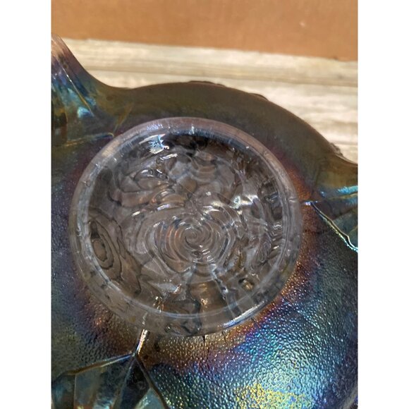 Imperial Carnival Glass Three Footed Bowl 11" - Picture 9 of 11